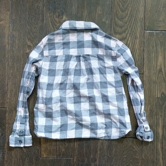 GAP Plaid Pink Silver Button Shirt Size S - Picture 3 of 4
